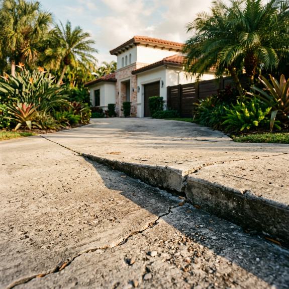 UIneven Concrete Driveway Fort Lauderdale